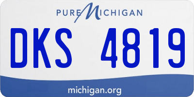 MI license plate DKS4819