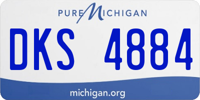 MI license plate DKS4884