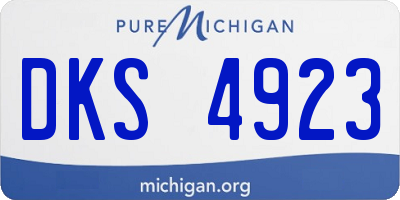 MI license plate DKS4923