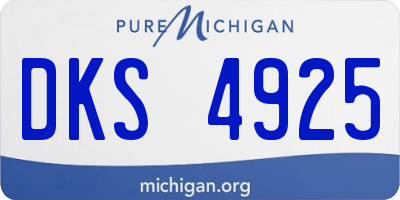 MI license plate DKS4925