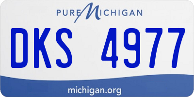 MI license plate DKS4977