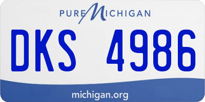 MI license plate DKS4986