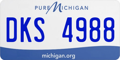 MI license plate DKS4988