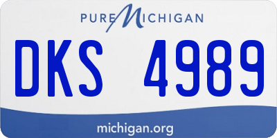 MI license plate DKS4989