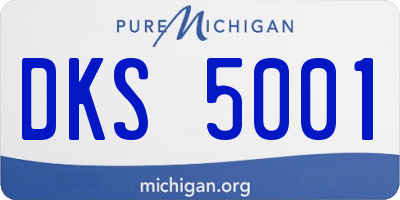 MI license plate DKS5001