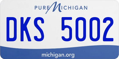MI license plate DKS5002