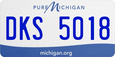 MI license plate DKS5018