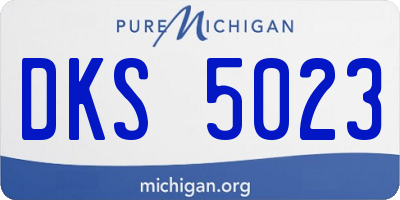 MI license plate DKS5023