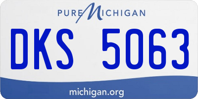 MI license plate DKS5063