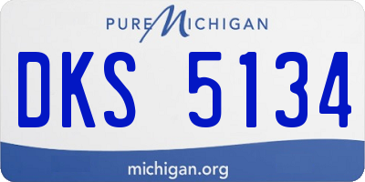 MI license plate DKS5134