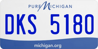 MI license plate DKS5180