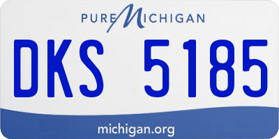 MI license plate DKS5185