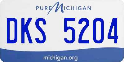 MI license plate DKS5204