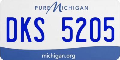 MI license plate DKS5205