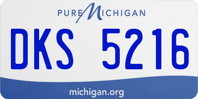 MI license plate DKS5216
