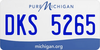 MI license plate DKS5265