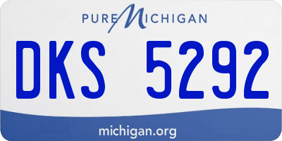 MI license plate DKS5292