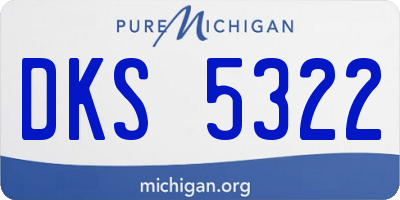MI license plate DKS5322