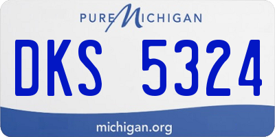 MI license plate DKS5324