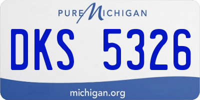 MI license plate DKS5326