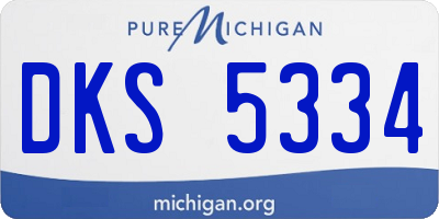 MI license plate DKS5334