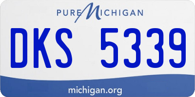 MI license plate DKS5339