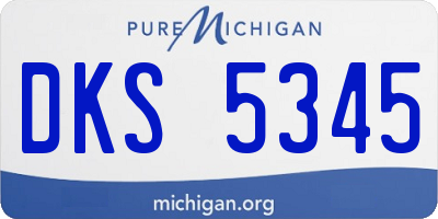 MI license plate DKS5345