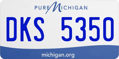 MI license plate DKS5350