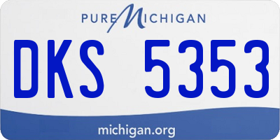 MI license plate DKS5353