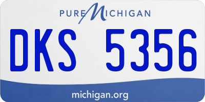 MI license plate DKS5356