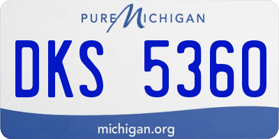 MI license plate DKS5360