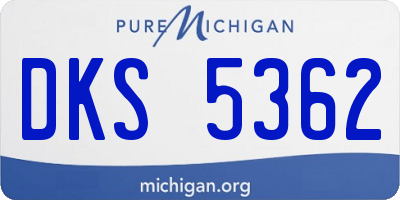 MI license plate DKS5362