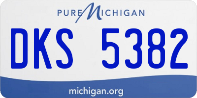 MI license plate DKS5382