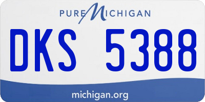 MI license plate DKS5388