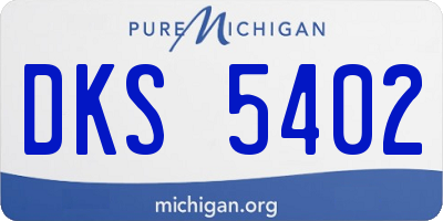 MI license plate DKS5402