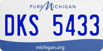 MI license plate DKS5433