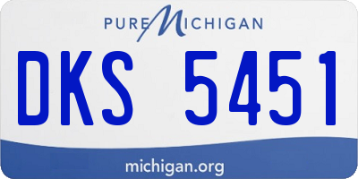 MI license plate DKS5451