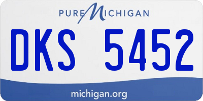 MI license plate DKS5452