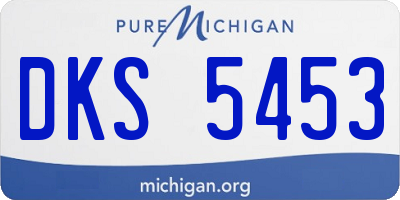 MI license plate DKS5453