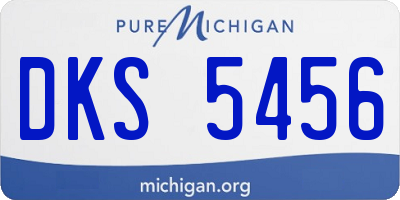 MI license plate DKS5456