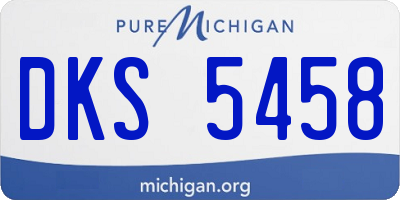 MI license plate DKS5458