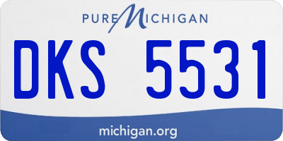 MI license plate DKS5531