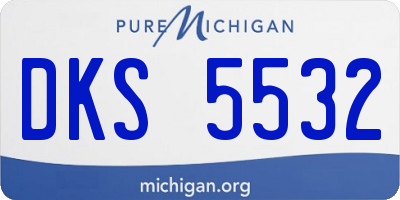 MI license plate DKS5532