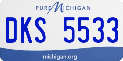 MI license plate DKS5533