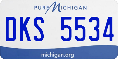 MI license plate DKS5534