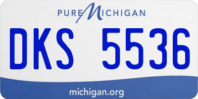 MI license plate DKS5536