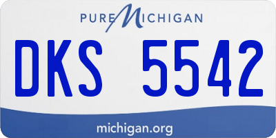 MI license plate DKS5542