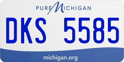 MI license plate DKS5585