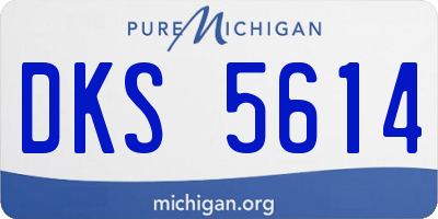 MI license plate DKS5614