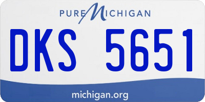 MI license plate DKS5651